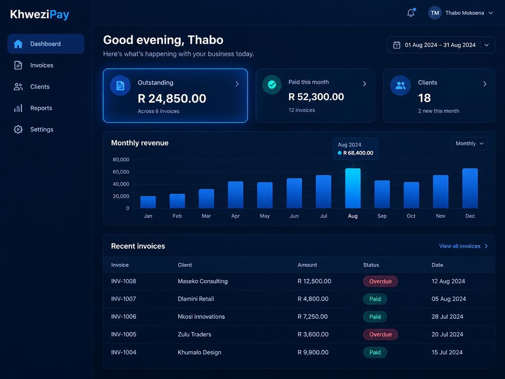 KhweziPay interface